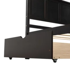 Twin Size Wood Platform Storage Bed With Two Drawers On Wheels-ModernLuxe -Baxton Studio Store GUEST d1e8b5d6 4c84 434f b955 1d575df6cd3c