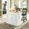 Oxford Kitchen Island With 2 Counter Height Barstools White - Crosley