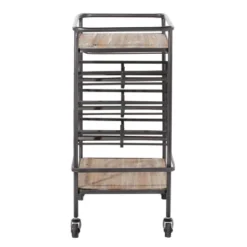 Metal And Wood 2 Tiered Wine Rack Chart Gray - Olivia & May -Baxton Studio Store GUEST d2927135 4e53 48bc b358 77b1d4af5d1d