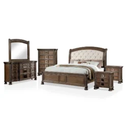6pc Lellen Bedroom Set Beige/Rustic Natural Tone - HOMES: Inside + Out -Baxton Studio Store GUEST d3f27564 76c8 4853 95bf 24b26d622835
