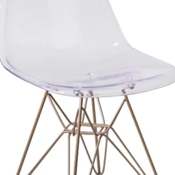 Emma And Oliver Ghost Chair With Gold Metal Base -Baxton Studio Store GUEST d43da26b 7378 46ea b5ce 3e0dfcb7d944