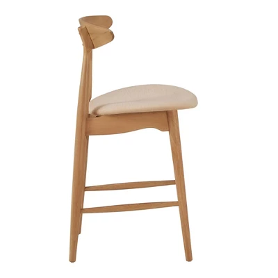 2pk 24" Cortland Mid Century Wood Counter Height Barstools - Inspire Q 1 2pk 24" Cortland Mid Century Wood Counter Height Barstools - Inspire Q