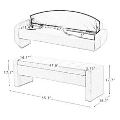 Jaime 55.1" Wide Storage Bench | ARTFUL LIVING DESIGN -Baxton Studio Store GUEST d6020fb7 e7b8 495f be81 0bb9ae051019