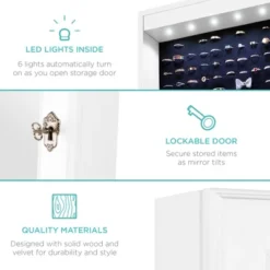 Best Choice Products 6-Tier Standing Mirror Lockable Storage Organizer Cabinet Armoire W/ LED Lights 12 Best Choice Products 6-Tier Standing Mirror Lockable Storage Organizer Cabinet Armoire W/ LED Lights -Baxton Studio Store GUEST d6439492 b0d9 465d 9d99 83997e77f5c5