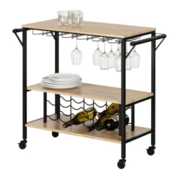Munich Bar Cart With Wine Rack - South Shore -Baxton Studio Store GUEST d7c66c01 99a9 4458 9d38 8e508f6e2bb9