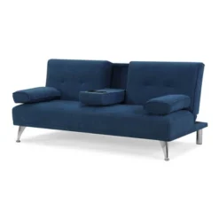 Miley Convertible Futon Sectional Sofa Navy Blue - Serta 8 Miley Convertible Futon Sectional Sofa Navy Blue - Serta -Baxton Studio Store GUEST d7c9ad9e 9854 4b61 b1ee 679255f5d76b