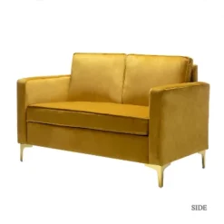 Eldoria Sofa Loveseat With Gold Stainless Leg | Karat Home -Baxton Studio Store GUEST d81d049b 10ee 4820 bd1b 6a8cd7efc59e