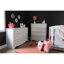 Savannah 3-Drawer Dresser With Door Pure White - South Shore