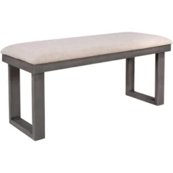 6-Piece Rustic Wood Dining Table Set With Chairs And Bench,Gray-ModernLuxe -Baxton Studio Store GUEST d8497f64 23c8 4f7d 8250 d238d098b872