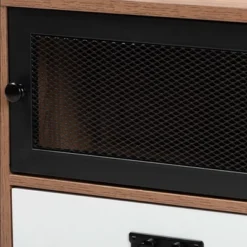 Hubbard Two-Tone Wood And Metal 1 Drawer Nightstand Natural Brown/Black/White - Baxton Studio -Baxton Studio Store GUEST d948038e 6c73 426d 9857 8f4ea124a7da