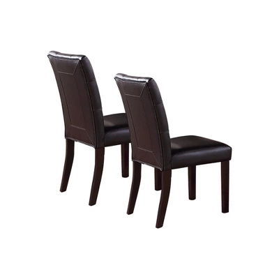 Simple Relax Set Of 2 Leroux Upholstered Dining Chairs With Button Tufted In Dark Brown 2 Simple Relax Set Of 2 Leroux Upholstered Dining Chairs With Button Tufted In Dark Brown - Image 2