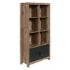59.45" Norwood Range Bookshelf Wood And Black Metal Oak - OneSpace