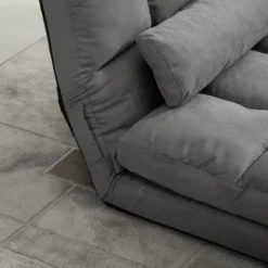 HOMCOM Convertible Floor Sofa Chair, Folding Couch Bed, Guest Chaise Lounge With 2 Pillows, Adjustable Backrest And Headrest -Baxton Studio Store GUEST db19ed08 552c 4b35 bc6a bedee43aa74e