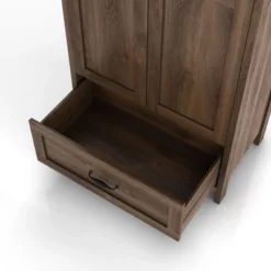 Nurembo 1 Drawer Wardrobe Closet Distressed Walnut - HOMES: Inside + Out -Baxton Studio Store GUEST dc241beb 6b05 41c4 b4d2 caa8c377d34b