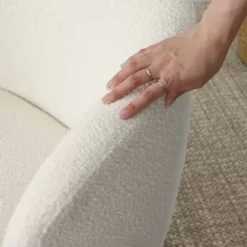 Bella Swivel Barrel Chairs Set Of 2,Modern Soft Touch 28'' Seat Width Boucle Swivel Chairs,Armrest 360° Swivel Nursery Chair-Maison Boucle -Baxton Studio Store GUEST dcfa5fd4 506f 488b 970f 1795f24042ee