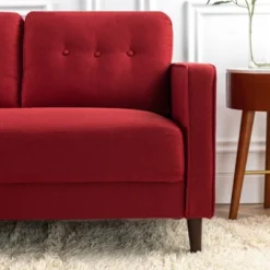 76" Mikhail Sofa Ruby Red - Zinus -Baxton Studio Store GUEST dd3d0c23 a0d5 4c90 8336 ab98ecf269cc