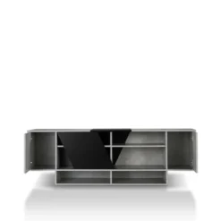 Barista Modern Wood 70.86-Inch TV Stand In Cement - Furniture Of America