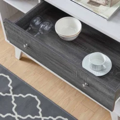 Abrama 2 Drawer Buffet White Oak/Distressed Gray - HOMES: Inside + Out -Baxton Studio Store GUEST ddf21cee 9157 4c58 bc70 25701fe051cd