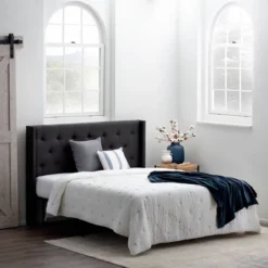 Bella Low Profile Wingback Headboard - Brookside Home -Baxton Studio Store GUEST ddfeb2ab 1449 47e4 a033 83b253c586cf