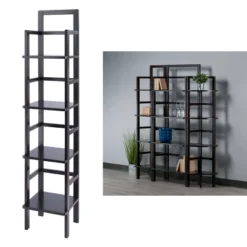 Aiden Narrow Bakers Rack Coffee - Winsome Wood -Baxton Studio Store GUEST de45ac99 ad5c 4aea abc0 49709540c8d9