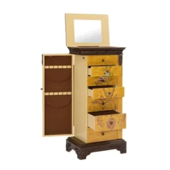 Beatrice Antique Parchment Hand Painted Jewelry Armoire - Powell Company -Baxton Studio Store GUEST de4bada7 d55a 45f1 b7a8 a428b266a731