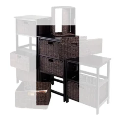 28.62" Omaha Storage Rack With Baskets Black - Winsome
