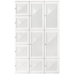 HOMCOM Portable Wardrobe Closet, Bedroom Armoire, Foldable Clothes Organizer With Cube Storage, Hanging Rods, And Magnet Doors, White -Baxton Studio Store GUEST de58c46f 5acc 4623 bd6c 19db8f3bda17