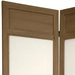 5 1/2 Ft. Tall Solid Frame Fabric Room Divider - Burnt Gray (6 Panels)