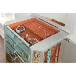 Aislin Jewelry Armoire Mirror/Silver - Powell Company 23 Aislin Jewelry Armoire Mirror/Silver - Powell Company -Baxton Studio Store GUEST df221d86 0ec5 423d b321 22c898bab998