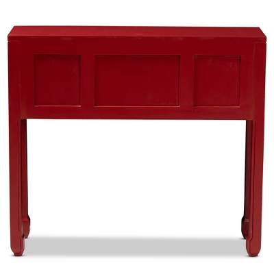 Melodie 6 Drawer Console Table Red - Baxton Studio 3 Melodie 6 Drawer Console Table Red - Baxton Studio - Image 3