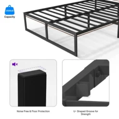 NapQueen Alpha Metal Platform Bed Frame 14" Height -Baxton Studio Store GUEST dfbaf03b 1731 4af3 be0e 3b8138012b8e