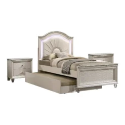3pc Fosset Bedroom Set With 2 Nightstands Pearl White - HOMES: Inside + Out -Baxton Studio Store GUEST e0349bc4 994b 4a89 82c8 45fb77bbfc35