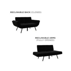 RealRooms Euro Upholstered Tufted Loveseat Futon With Storage Pockets -Baxton Studio Store GUEST e0660a0f fc47 4856 b13f 29005b2a0891