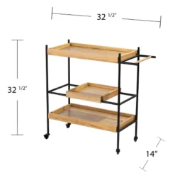 Jengarn Rolling Bar Cart Natural/Black - Aiden Lane -Baxton Studio Store GUEST e098b9c7 4a9c 4c8f 81df 5ae7563ce2f0
