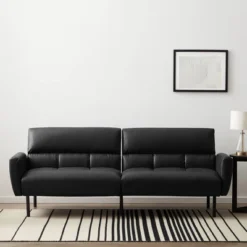 Comfort Collection Futon Sofa Bed With Box Tufting - Lucid -Baxton Studio Store GUEST e0c52f9b bb1e 4451 97c6 6be95282984d