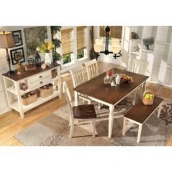Whitesburg Rectangular Dining Room Table Wood/Brown/Cottage White - Signature Design By Ashley -Baxton Studio Store GUEST e13b9e6d 8a27 4dcf 98a2 3359550db2c0