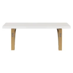 24" X 9" Corblynd Traditional Wood Wall Shelf White/Gold - Kate And Laurel -Baxton Studio Store GUEST e18a418b 8c72 4cf0 b7d4 9948465e042b