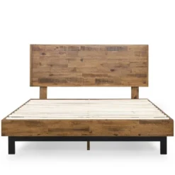 Tricia Wood Platform Bed Frame With Adjustable Headboard Brown - Zinus -Baxton Studio Store GUEST e1df80db 69a2 4b52 a27f e32322b8be85