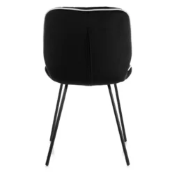 Elama 2 Piece Velvet Tufted Chair In Black With Black Metal Legs -Baxton Studio Store GUEST e29b8c6e 8158 4d08 976b 417797e4f7e1