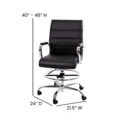 Flash Furniture Mid-Back LeatherSoft Drafting Chair With Adjustable Foot Ring And Chrome Base 17 Flash Furniture Mid-Back LeatherSoft Drafting Chair With Adjustable Foot Ring And Chrome Base -Baxton Studio Store GUEST e40f5012 a45b 4212 919e a2cbeaa5c8e4