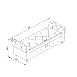 Cecily 63" Button-Tufted Large Storage Ottoman Upholstered Velvet Bench Features Rolled Arms, Window Seating, And Solid Wood Legs-Maison Boucle -Baxton Studio Store GUEST e41aaef1 0ecc 4475 8e68 588959c51be8