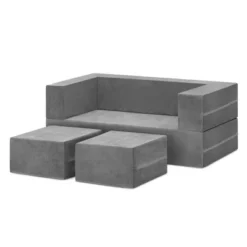 Delta Children Kids' And Toddlers Convertible Sofa And Play Set - Modular Foam Couch And Flip Out Lounger With 2 Ottomans - Gray - 3ct -Baxton Studio Store GUEST e487b5e1 04c8 4a62 8b1c db0958b2dd9d