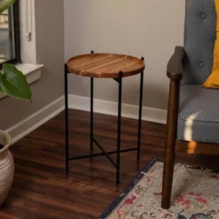 BIRDROCK HOME Folding Side Table With Removable Wood Tray -Baxton Studio Store GUEST e4932e93 a623 4cfb 8812 039cfc15f0e4