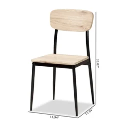 4pc Honore Wood And Metal Dining Chair Set Light Brown/Black - Baxton Studio -Baxton Studio Store GUEST e4c88d3e 62f3 4f62 802e ae06ee4f30f5