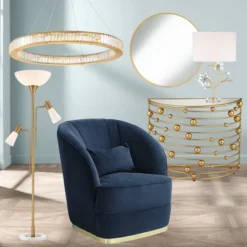 55 Downing Street Modern Gold Console Table 36 3/4" X 15 5/8" With Mirrored Tabletop Rail Bead For Living Room Bedroom Bedside -Baxton Studio Store GUEST e4daa446 97e4 4a83 9fd9 78c78ad6c6e8