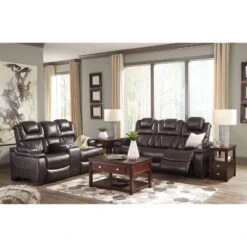 Warnerton Power Recliner Loveseat With Console And Adjustable Headrest Chocolate - Signature Design By Ashley -Baxton Studio Store GUEST e512a1b7 8edf 44ef 94a4 e59b266481e9