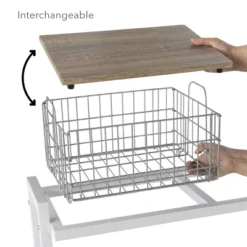 Cart System With Wheels 4 Tier White - Atlantic -Baxton Studio Store GUEST e53812c8 3eae 46d5 b882 935f2b78b975