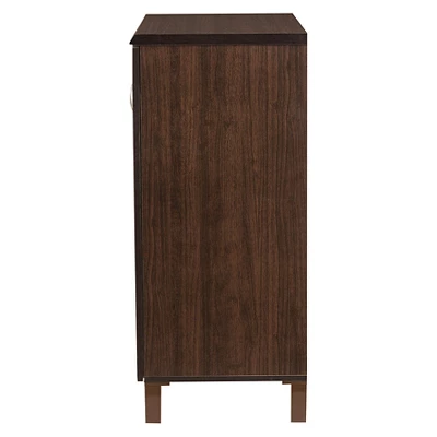 Sintra Modern And Contemporary Sideboard Storage Cabinet With Glass Doors - Dark Brown - Baxton Studio 2 Sintra Modern And Contemporary Sideboard Storage Cabinet With Glass Doors - Dark Brown - Baxton Studio - Image 2