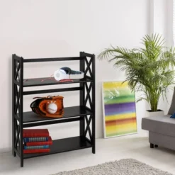 3 Shelf X Design Folding Bookcase - Flora Home 11 3 Shelf X Design Folding Bookcase - Flora Home -Baxton Studio Store GUEST e5a53818 6edd 48d8 87ab 4684bbe53f8c