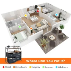 Costway 5-Drawer Storage Dresser Organizer Unit With Fabric Bin For Living Room Bedroom -Baxton Studio Store GUEST e632f528 5810 4721 af98 c8964bb719fd